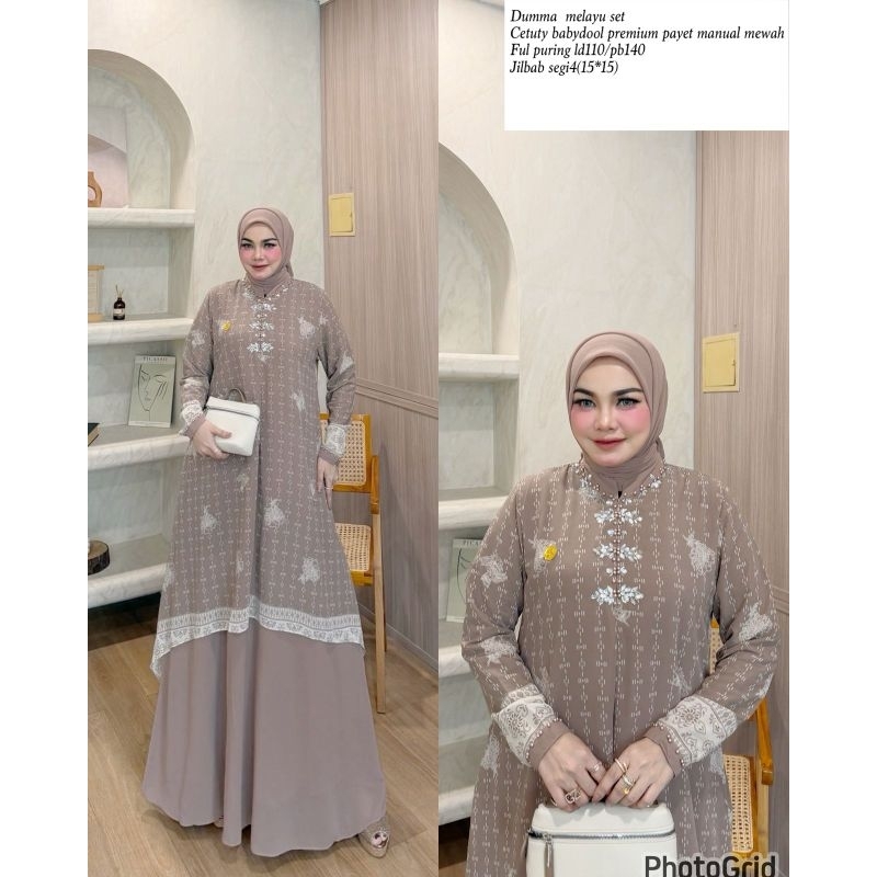DUMMA MELAYU SETT BY HIJABIKA HIJAB IKA GAMIS SETT HIJAB ALA MALAY TERBARU EDISI LEBARAN