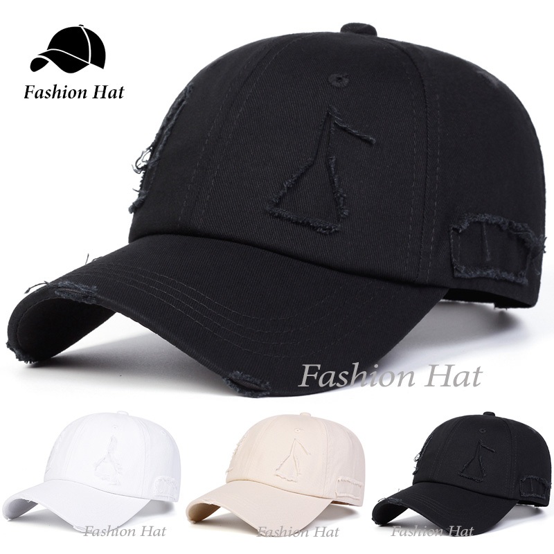 Topi Baseball Robek-Topi Unisex Pria Wanita Dewasa Cool Design