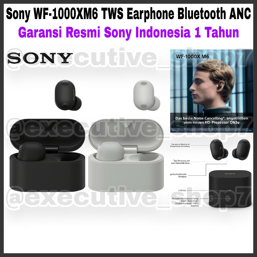 Sony WF-1000XM6 TWS Earphone Bluetooth ANC - Garansi Resmi Sony Indonesia 1 Tahun