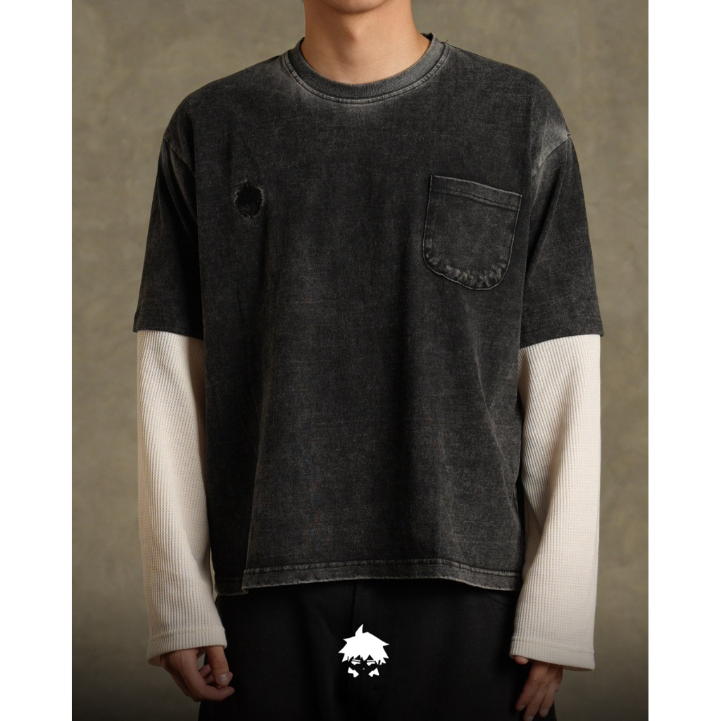 Hishiro Everyday Faded Boxy Long Sleeve | Kaos Boxy Vintage Lengan Panjang