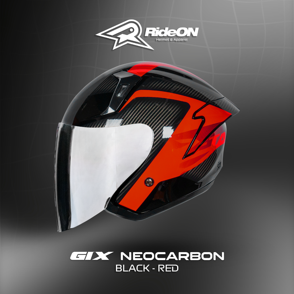 GIX Zeta Motif Neo Carbon - Helm Half Face | GIX | GIX Motif | ORI | SNI | Helm Murah
