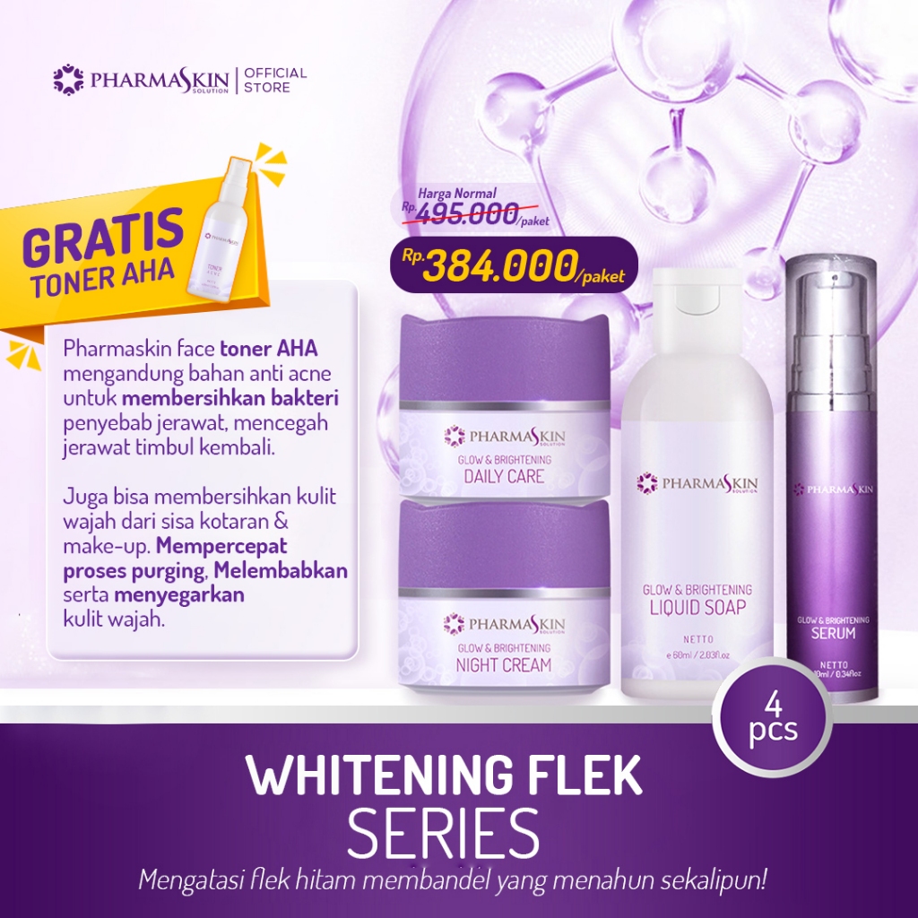 Paket Night Treatment Flek by Pharmaskin Solution | Cream Malam Flek | Serum Malam Flek | Sabun