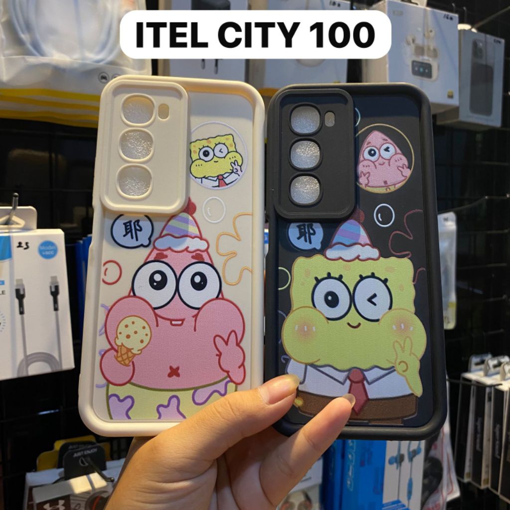 CASING SILIKON MOTIF SPONGEBOB PATRICK ITEL CITY 100