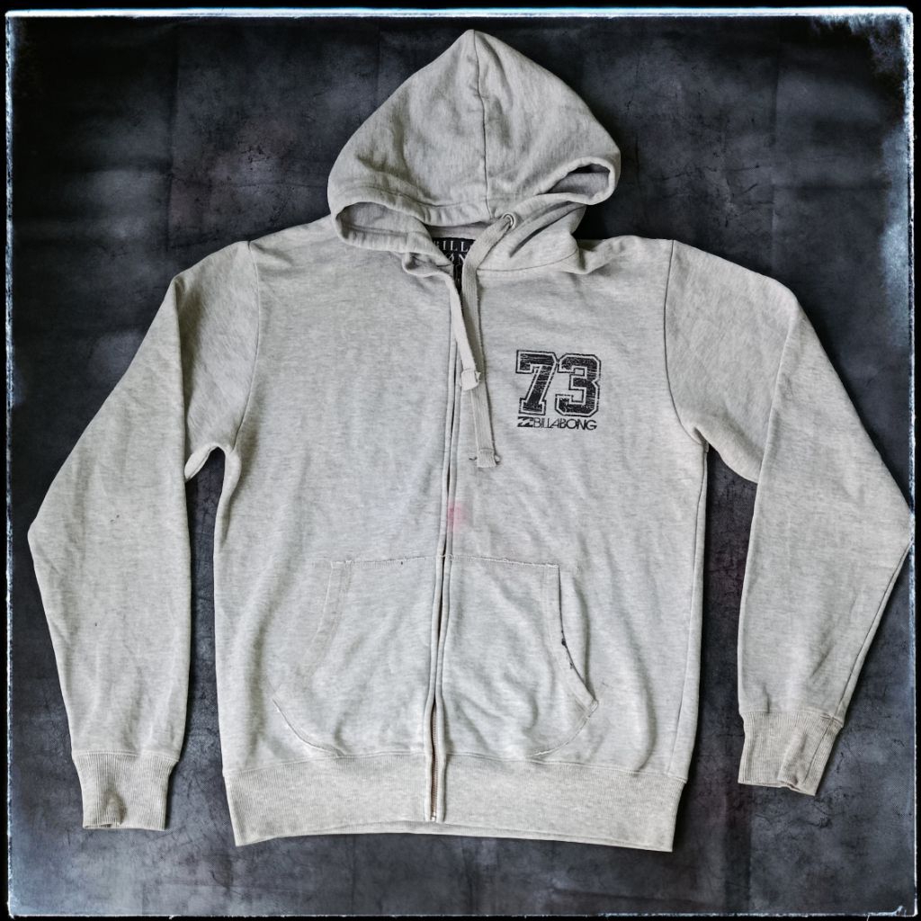 Jaket hoodie Billabong vintage bahan katun tebal size L