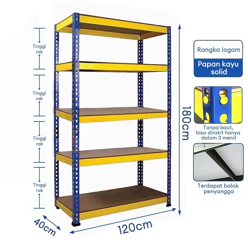 RAS GRATIS ONGKIR DAN PENGEMBALIAN NEW RAK BESI SIKU LUBANG MULTIFUNGSI 210CM / RAK BESI SIKU 3 SAMP
