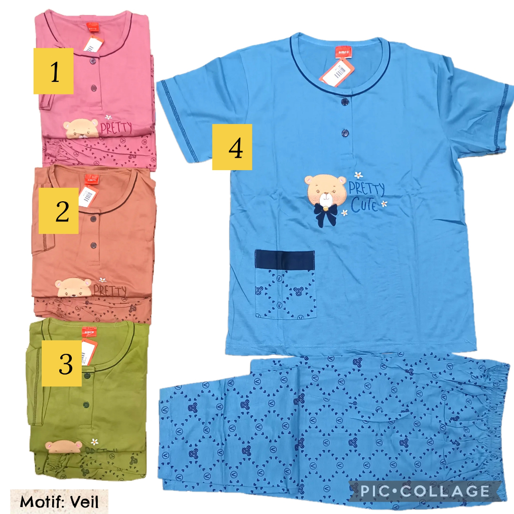 Casual oneset woman wear premium cotton comfort ASLI wanita all size dewasa setelan one set piyama p