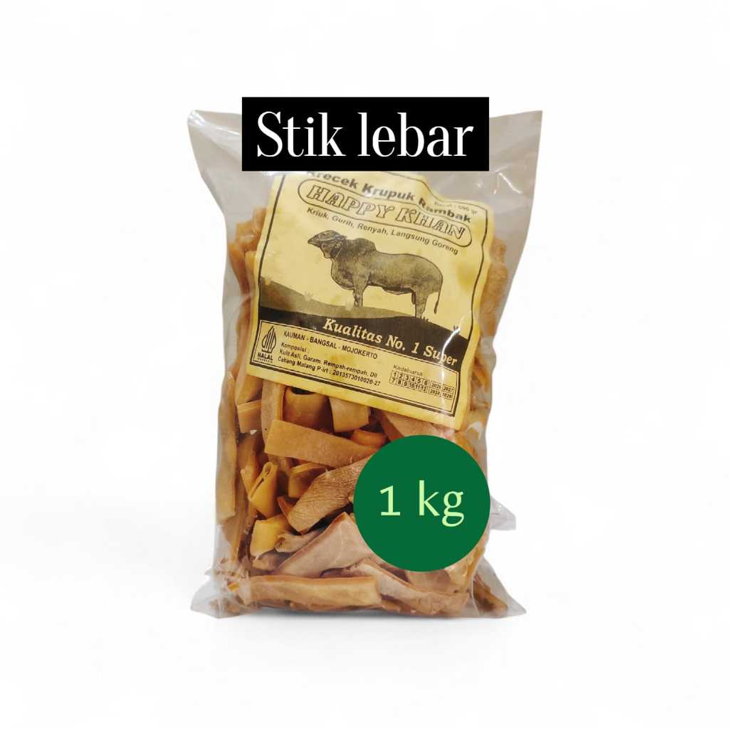 Kerupuk Kulit Sapi 1 kg / Krecek Rambak STIK LEBAR