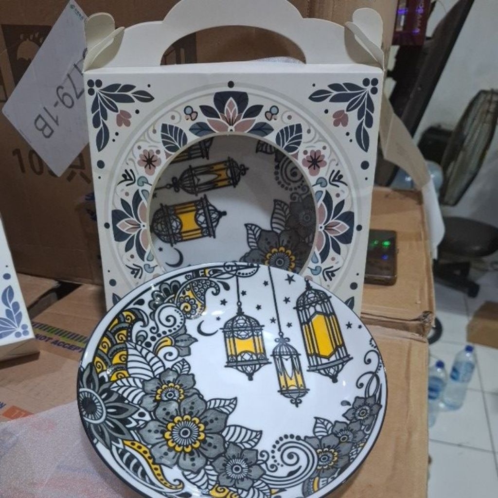 PIRING KERAMIK PORSELIN IDUL FITRI BOK