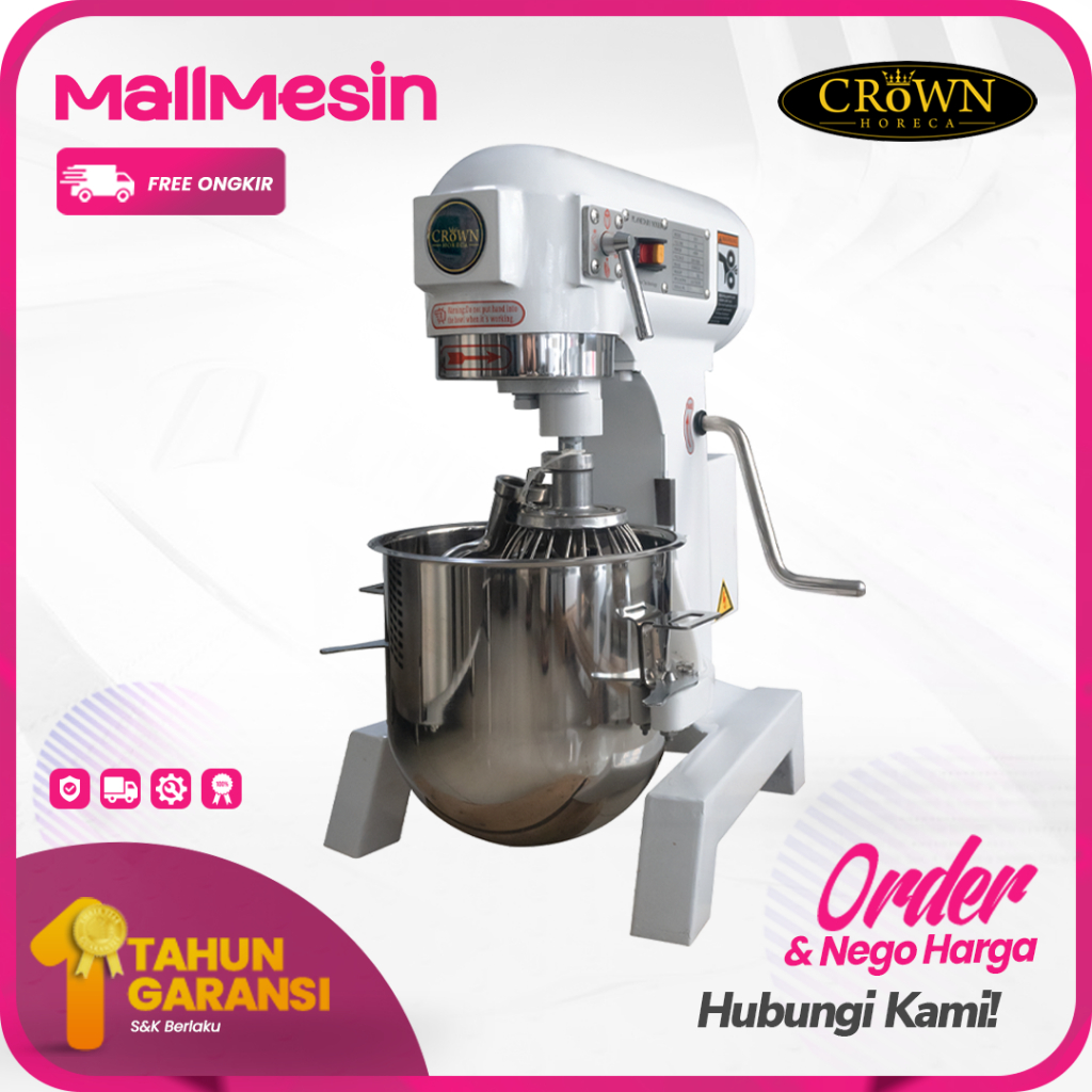 Planetary Mixer CROWN B-10 Kapasitas 10 Liter 1.5 Kg Adonan Roti