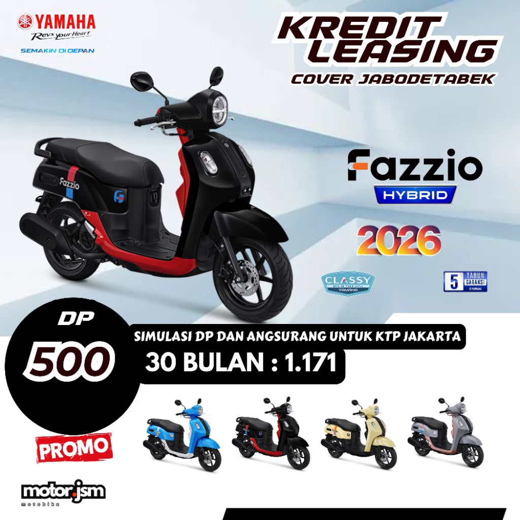 DP Motor Yamaha Fazzio Hybrid Kredit Leasing Jakarta Bekasi Depok Tangerang