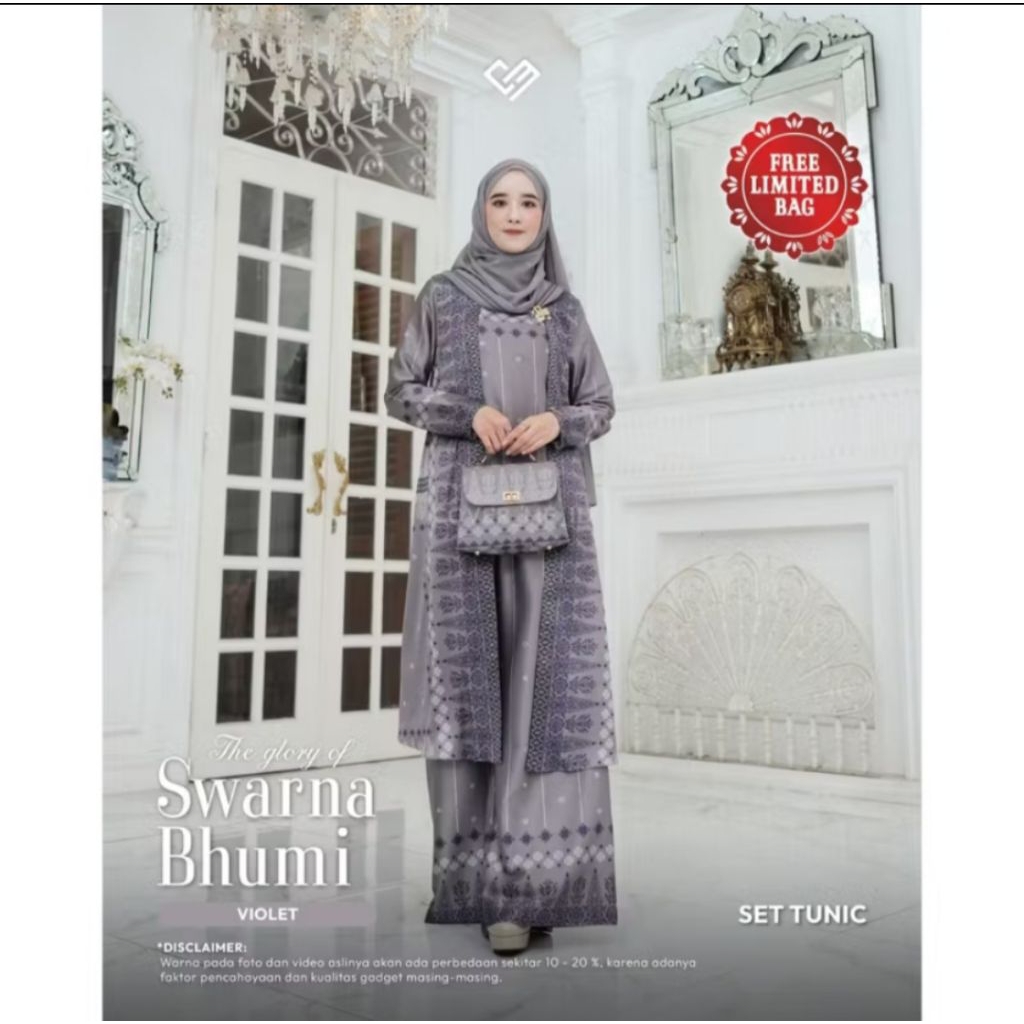 COVERME Lelang Set Tunic Violet Swarnabhumi - Size M