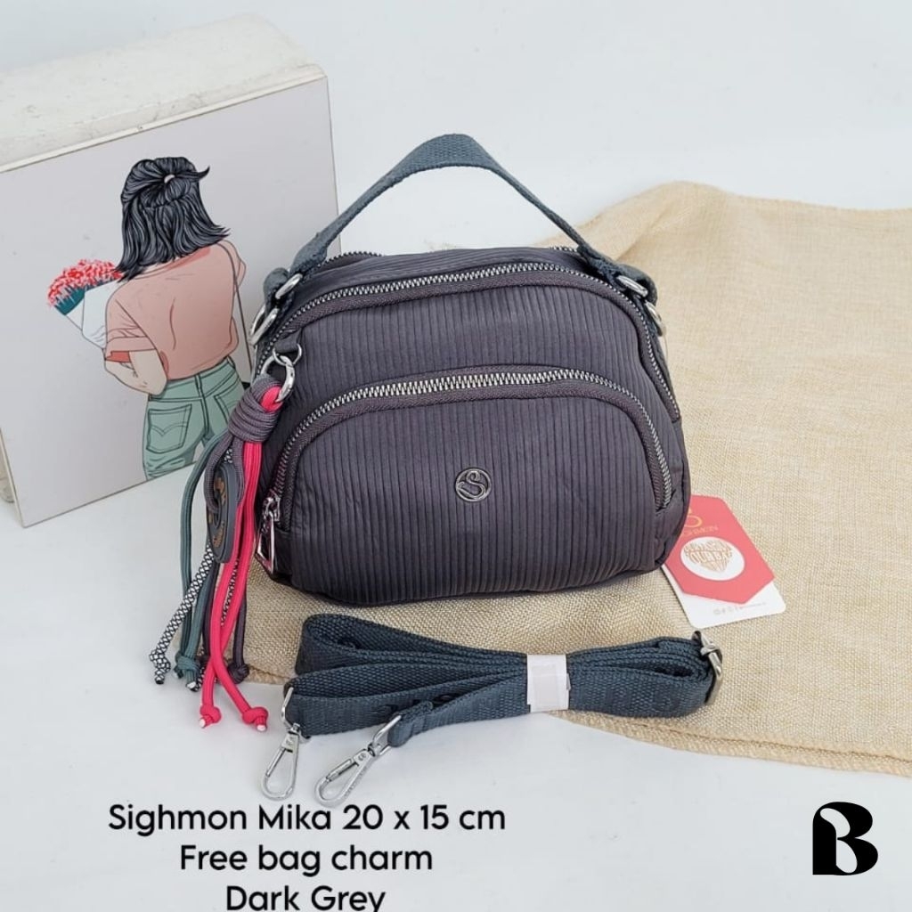 Berina - Sighmon Mika Free Bag Charm Bisa selempang dan jinjing Tas Import Wanita