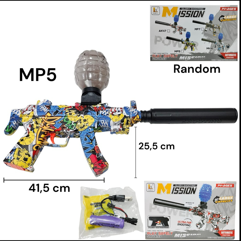 1262 mainan pistol watergel electric anak laki laki / mainan tembakan pistol watergel anak laki laki