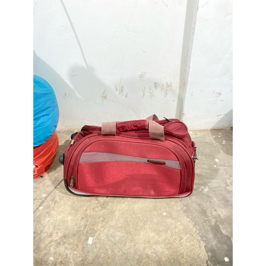 PL Travel Bag Trolley POLO&RACQUET CLUB  20inch Merah Maroon Dewasa NO MINUS. Iz