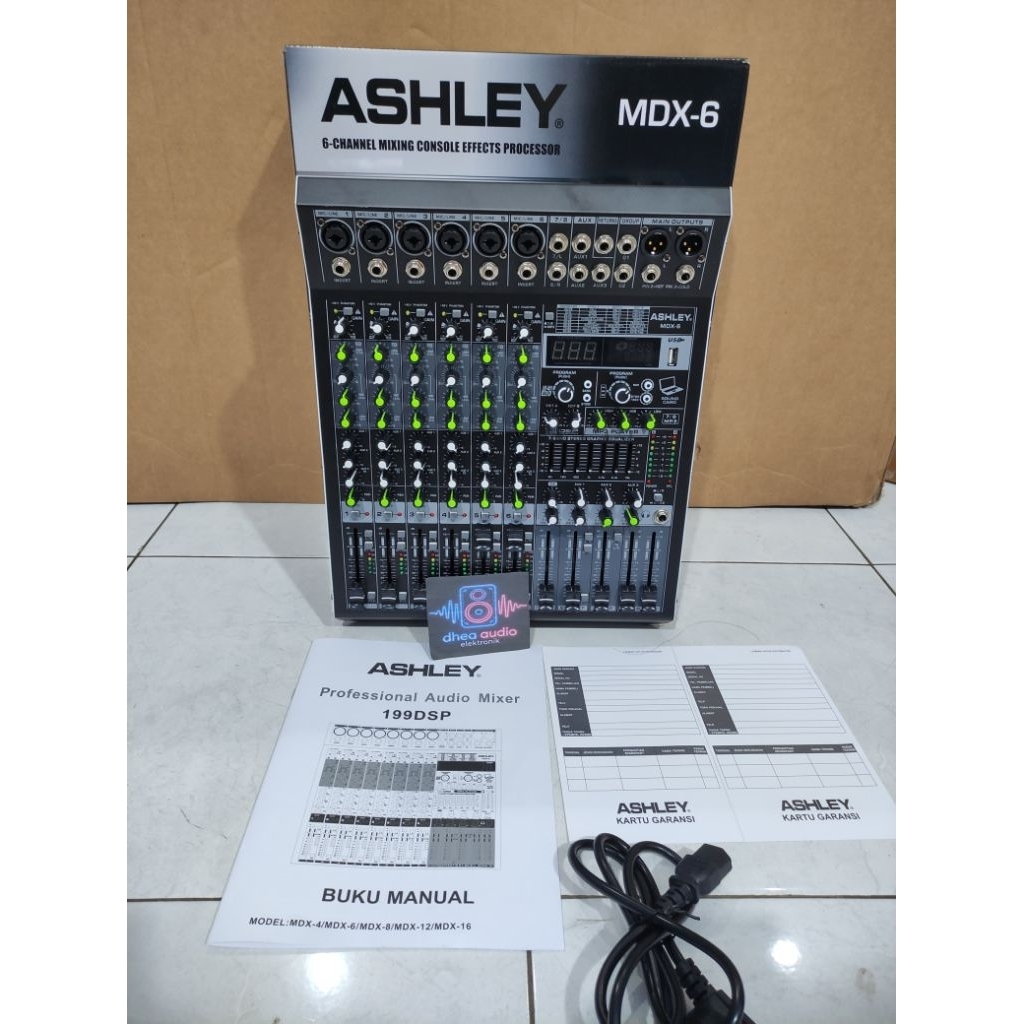 Mixer Audio ASHLEY MDX-6 NEW 6 channel original ASHLEY MDX 6 model baru usb bluetooth 4 tone 2 group