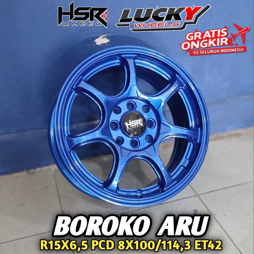 Velg mobil r15 cocok untuk avanza agya livina dll model palang  7 merk HSR BOROKO ARU  ring 15