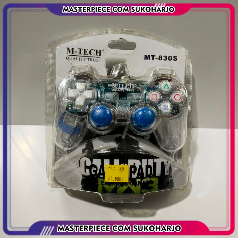 GAMEPAD JOYSTICK USB SINGLE TRANSPARAN PS PC LAPTOP