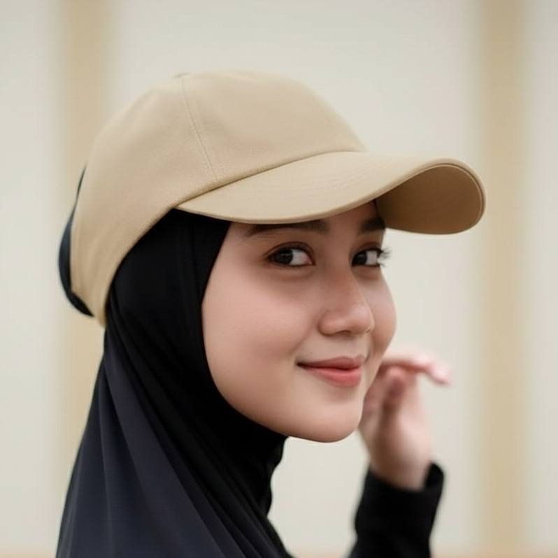 Topi Wanita Hijab Friendly Breeza Cap Sporty – Topi Bolong Muslimah – Topi Olahraga Jogging Gym Tenn