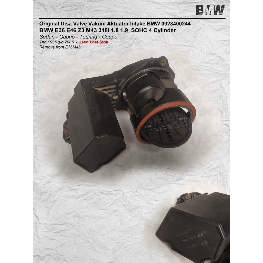 Original Disa Valve Vakum Aktuator Intake BMW 0928400244  BMW E36 E46 Z3 M43 318i 1.8 1.9  SOHC 4 Cy