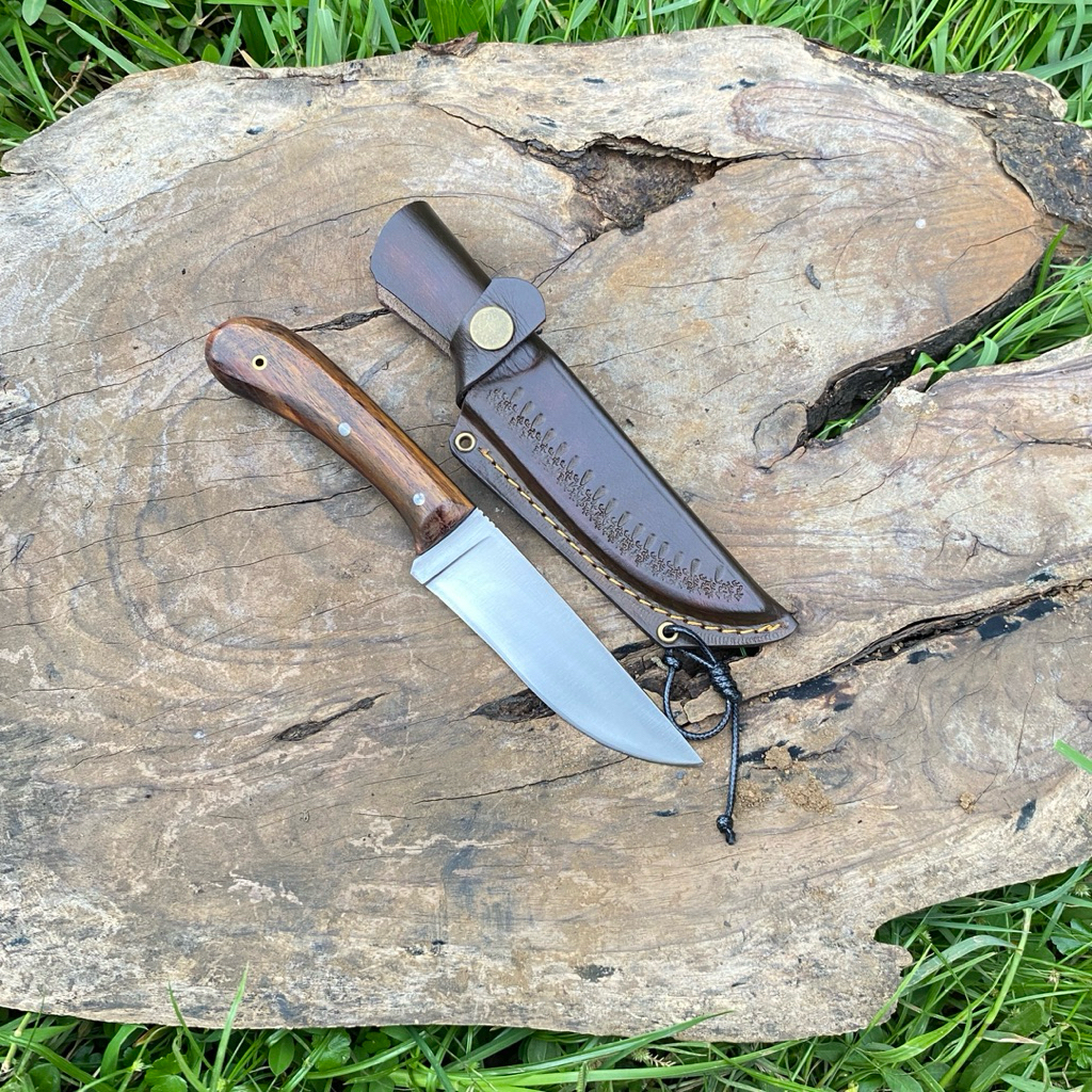 Pisau Skiner Fulltank / Bushcraft / Pisau Camping / Pisau seset Kulit