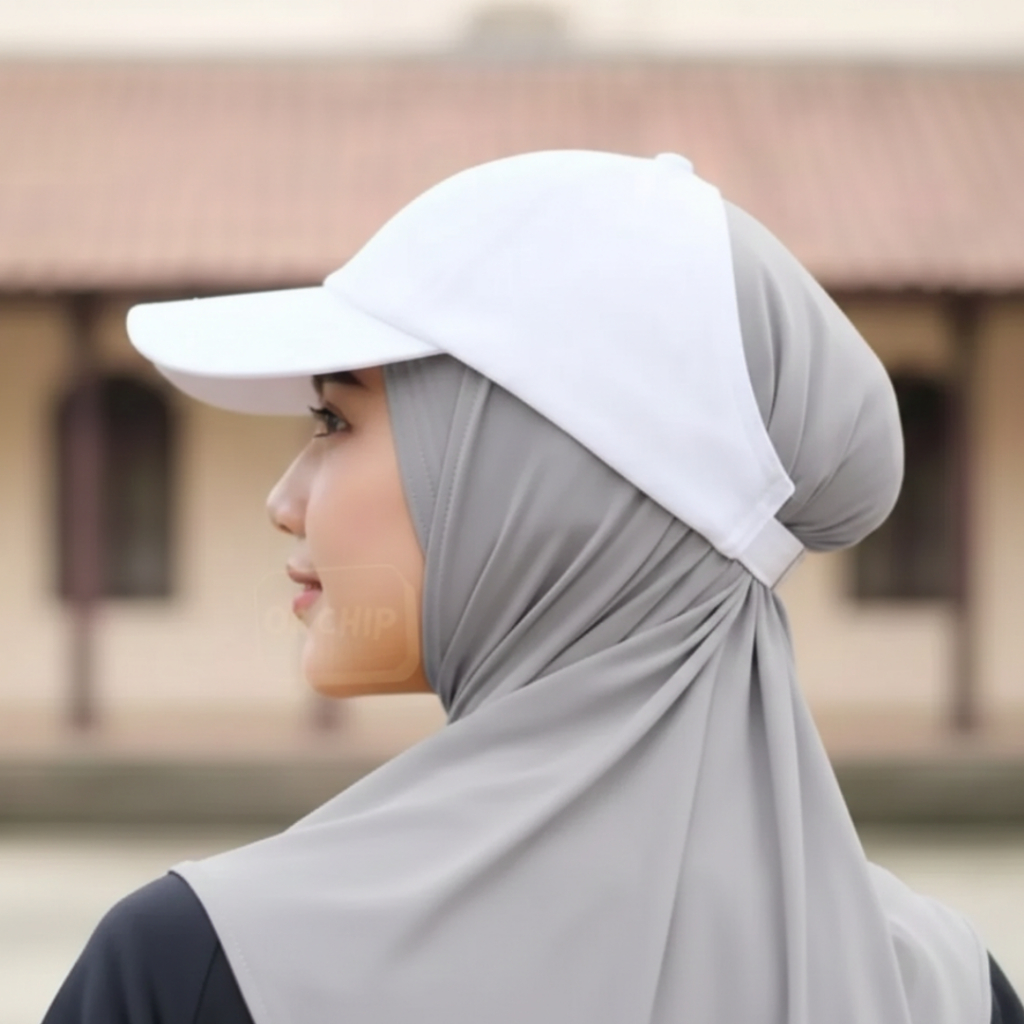 Topi Sport Hijab Friendly Breeza Cap | Topi Wanita Bolong Belakang | Topi Olahraga Jogging Gym Tenni