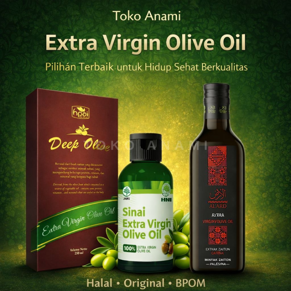 Extra Virgin Olive Oil Minyak Zaitun Murni EVOO 100% Premium BPOM Halal Bisa Diminum