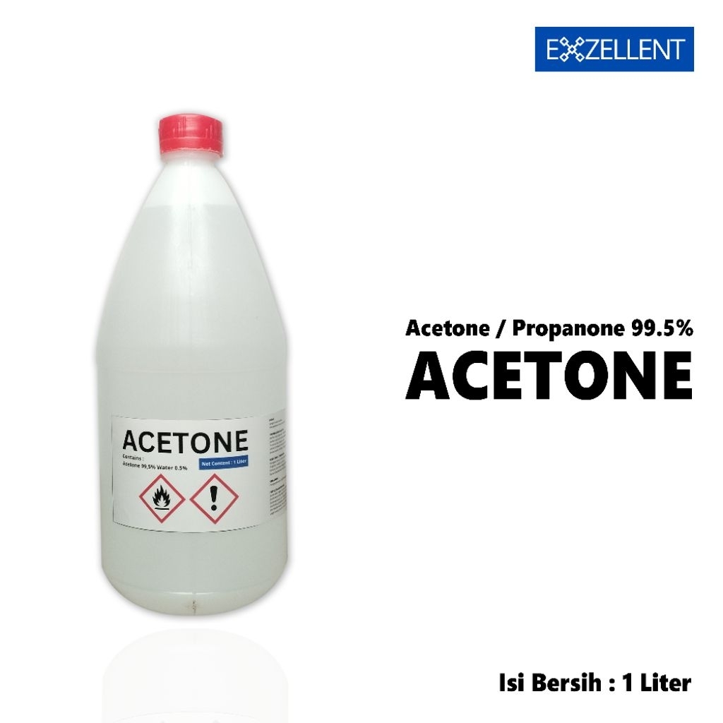 Acetone / Propanone Murni 99,5% 1 Liter – Solvent Industri & Pembersih Lem, Kutek, Cat dan Alat Indu