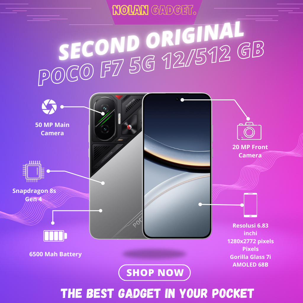 ORIGINAL POCO F7 5G RAM • 12/512 GB • RESMI XIAOMI FULLSET SECOND