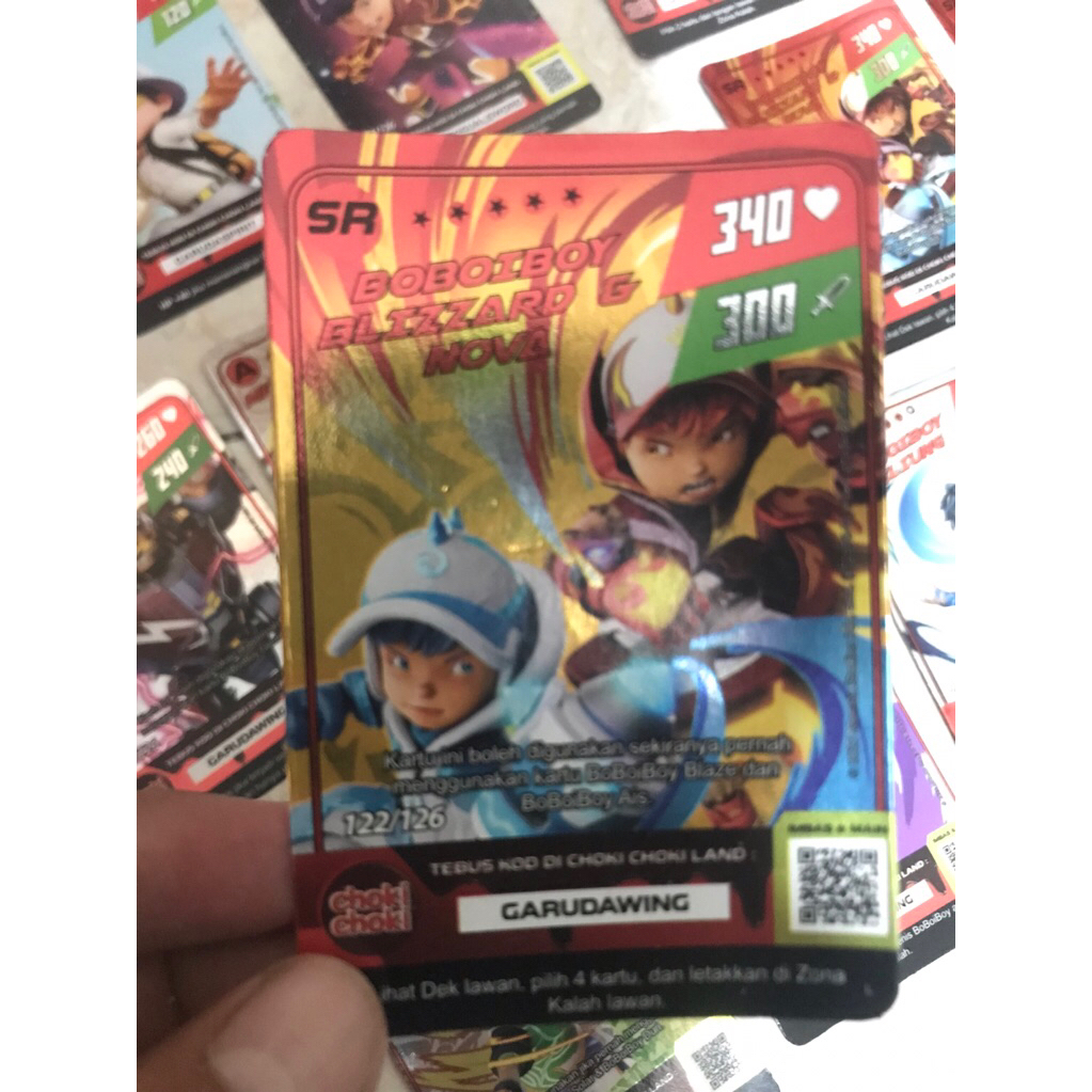 1(satu)pcs Kartu BOBOIBOY BLIZZARD & NOVA SR (HOLOGRAM) 122/126 Kartu Boboiboy Choki-Choki
