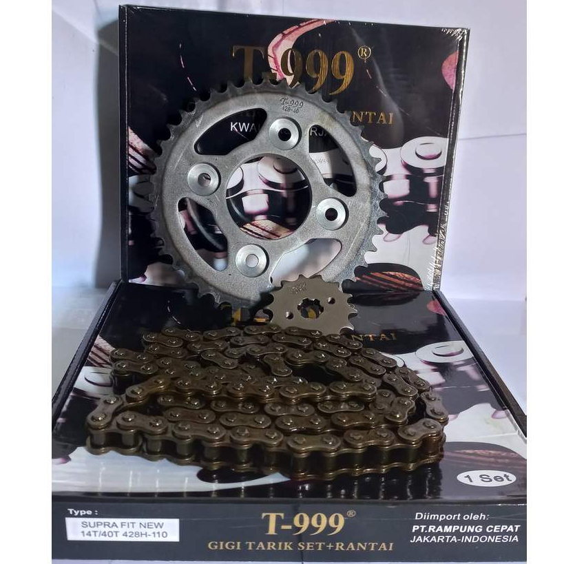 T999 Gir/Gear Paket/Set Komplit Motor Supra Fit New (14T/40T) 428H-110