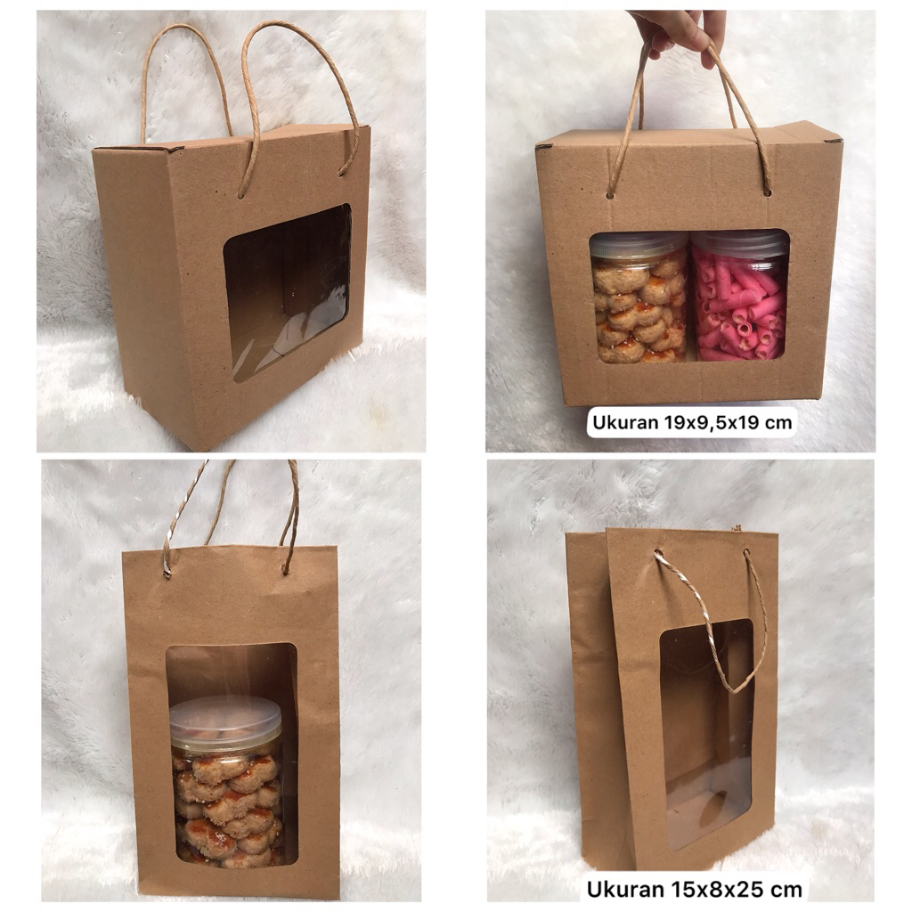 Tas Mika Box Hampers 2026 Paperbag Coklat Transparant