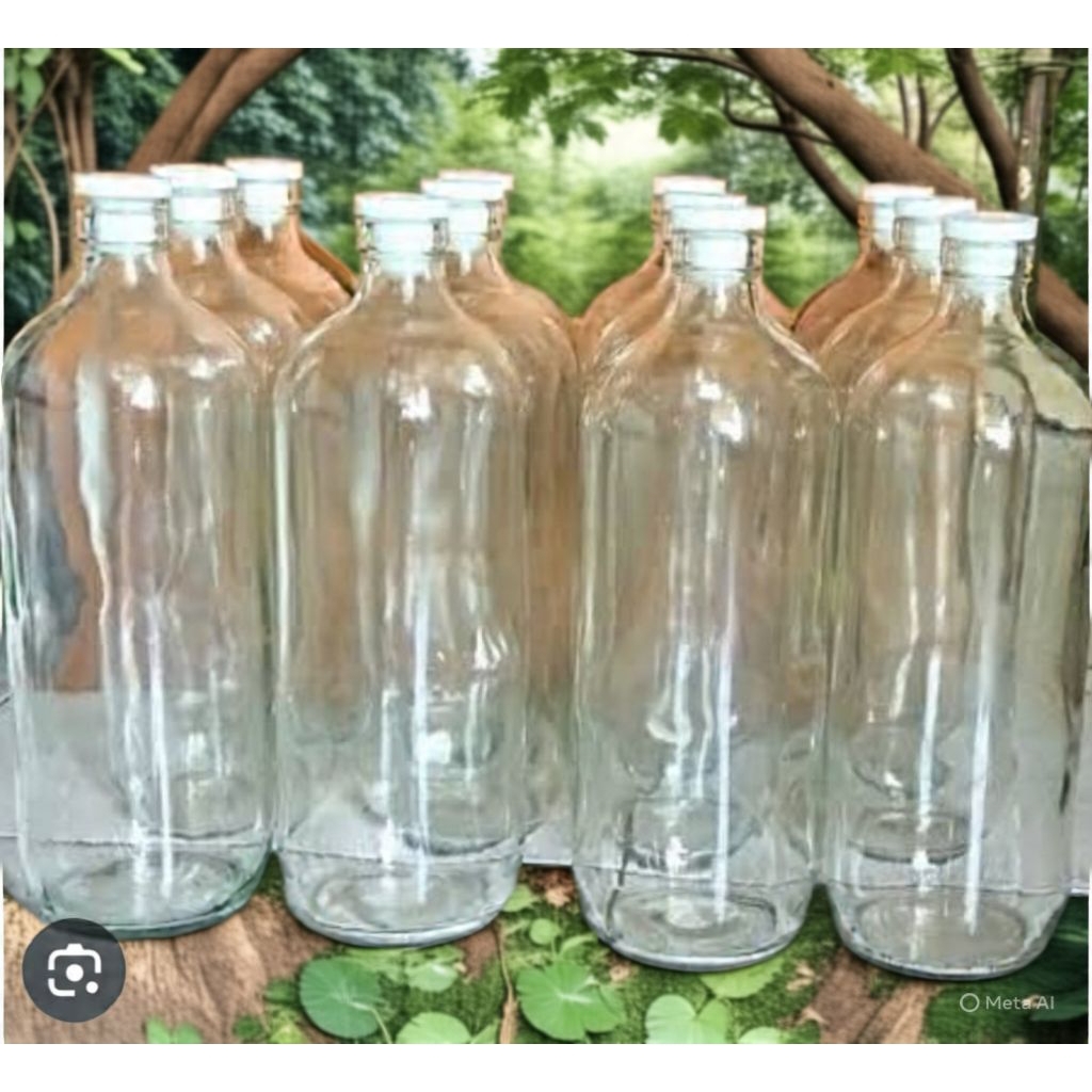 botol kaca bensin kaca 1 liter / botol bensin / botol 1 liter kaca