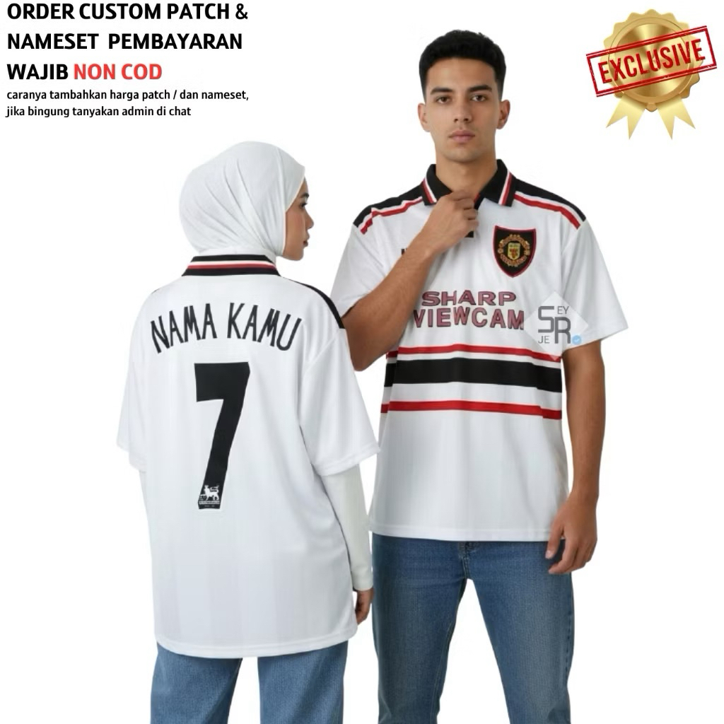 RETRO Jersey Mnchstr Untd Away 1998 1999 Trebel Winner Grade Original - Jersey MU Vintage High Quali