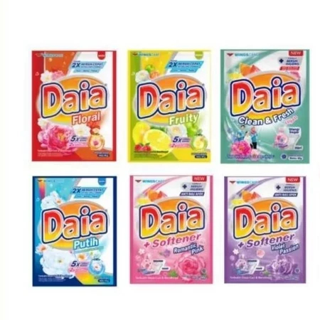 (1 RENCENG ISI 6 PCS) Daia Soklin Detergent Renceng 500an Sachet 23 gr Eceran Per Renteng Softergent