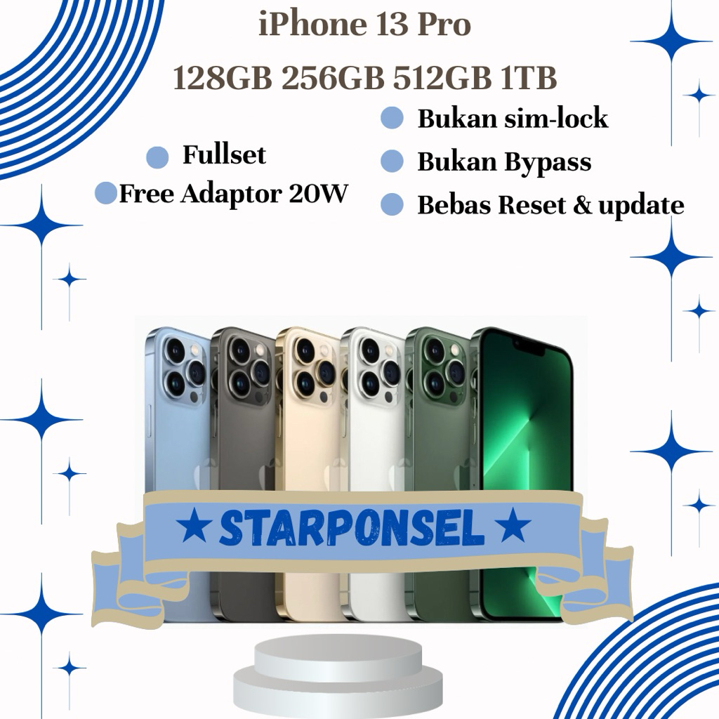 Apple iPhone 13 Pro 128GB 256GB 512GB Fullset Second Original Ex inter