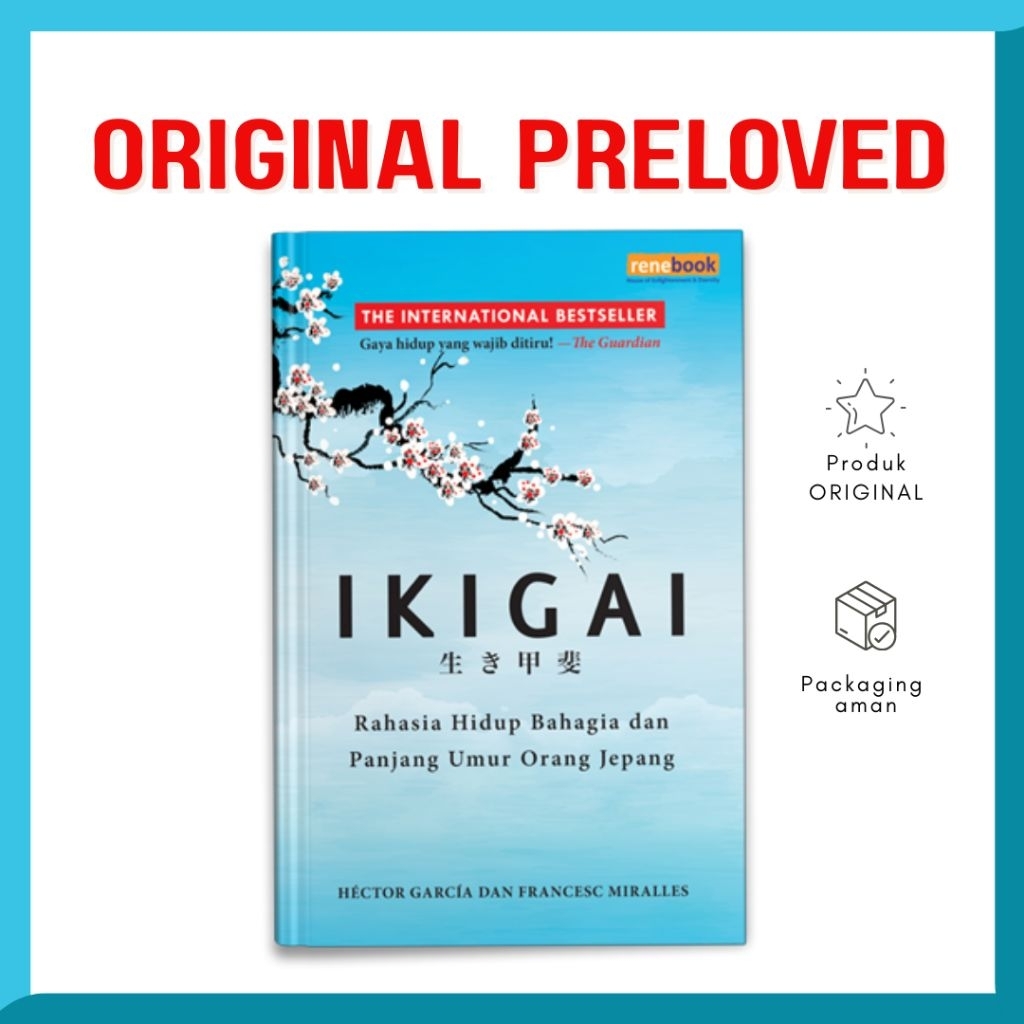 IKIGAI Rahasia Hidup Bahagia Panjang Umur Orang Jepang [ORIGINAL] Hard Cover Preloved