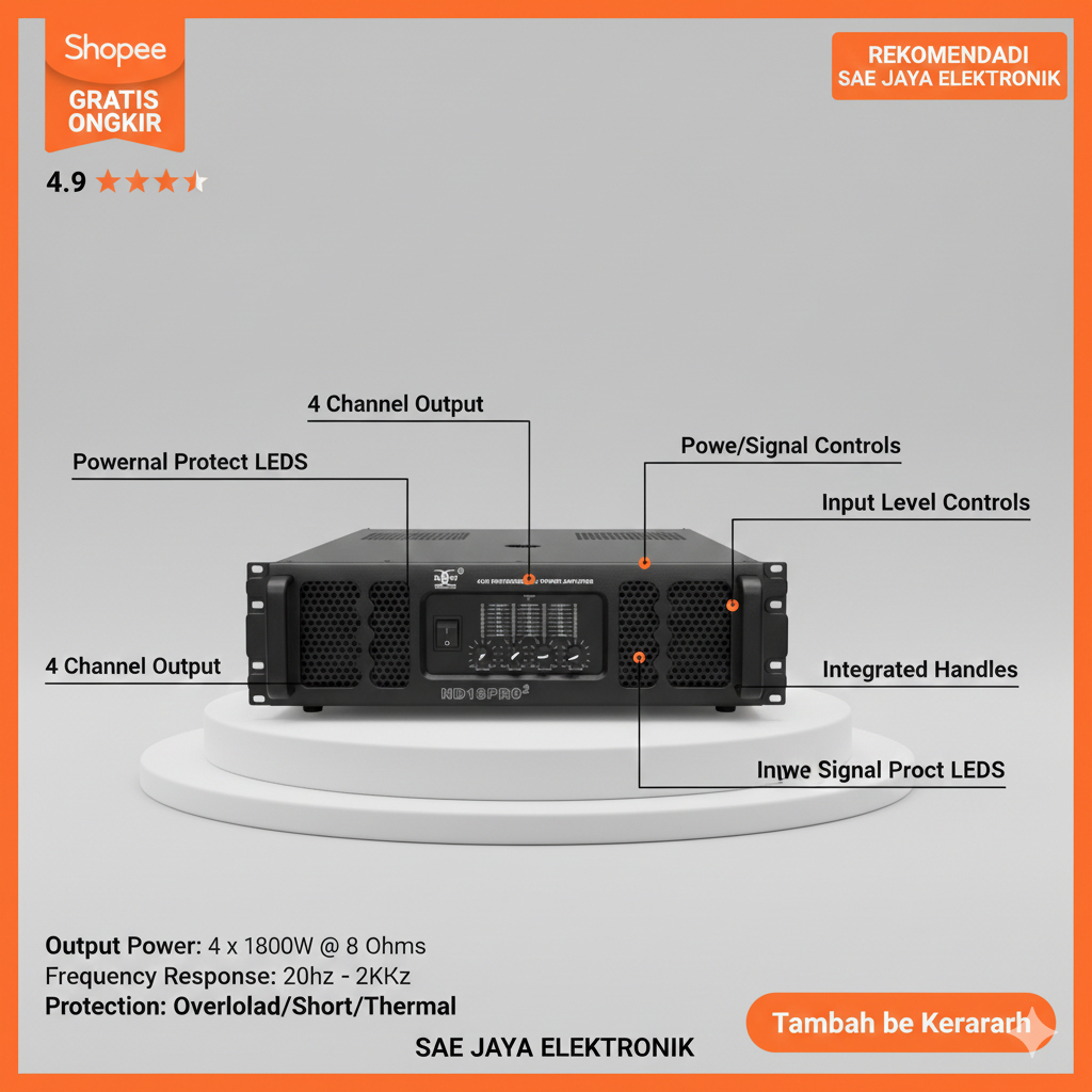 Power Amplifier RDW ND 18 PRO / ND18 PRO / ND 18PRO² Gen 2 Class H - 4 channel