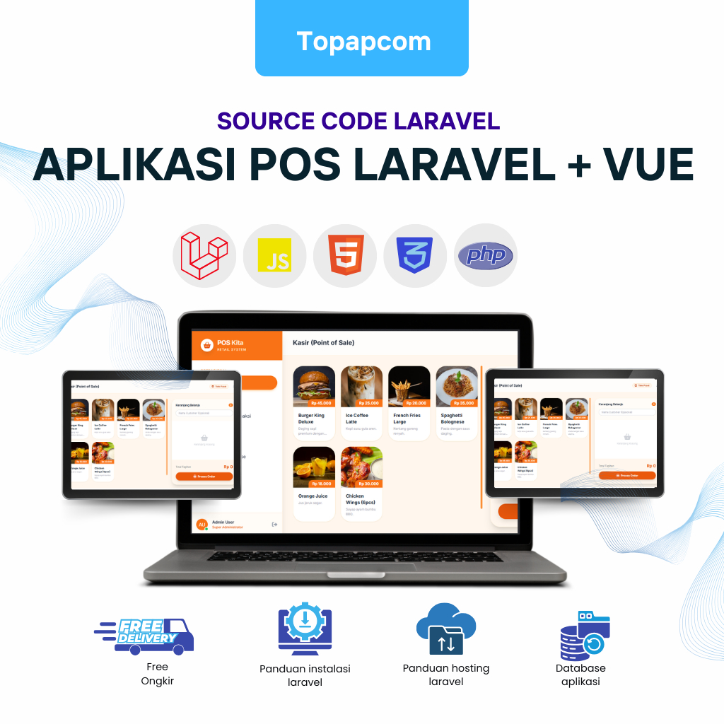 Source Code APLIKASI POS LARAVEL 9 + VUE.JS | SOURCE CODE & DATABASE