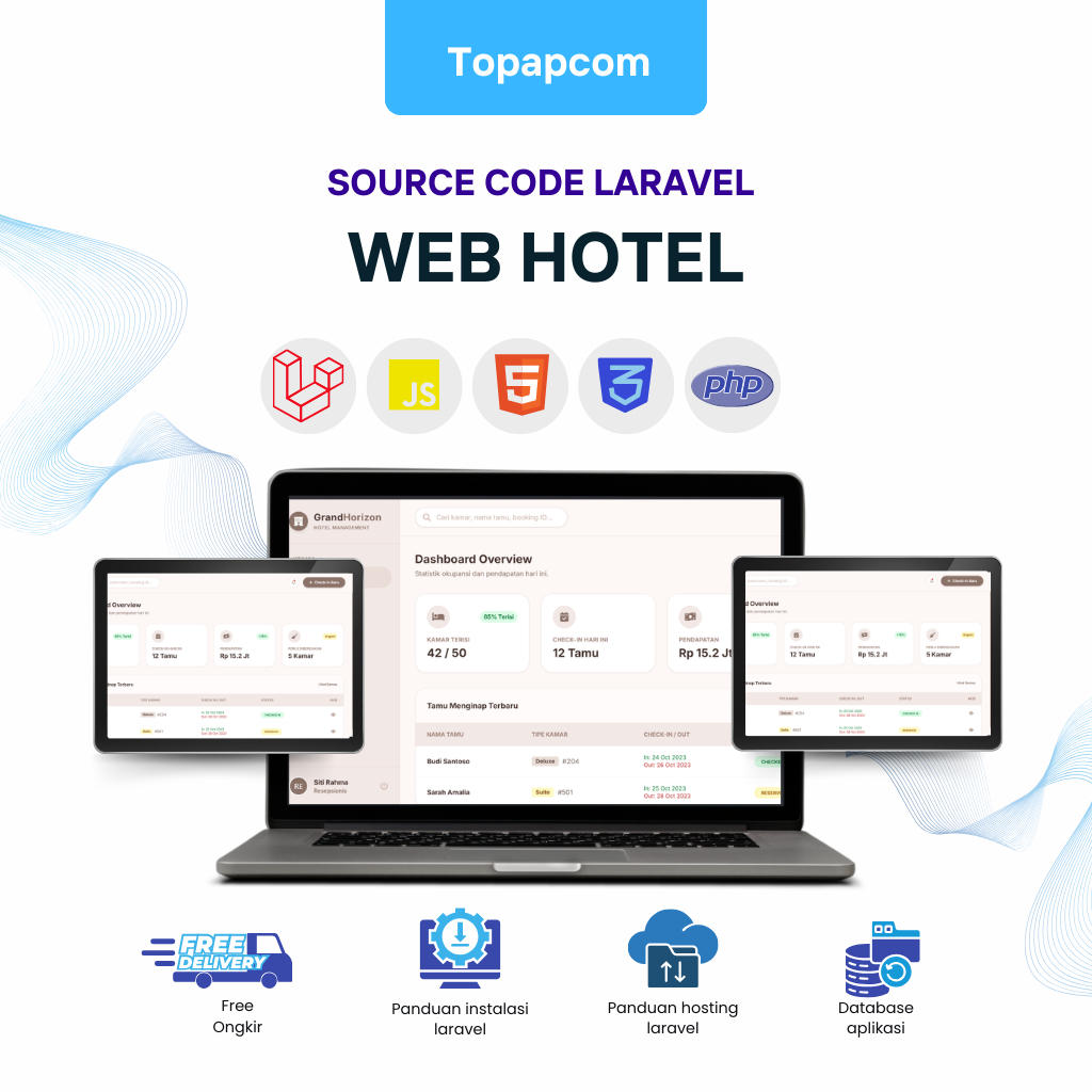 Source Code Web Hotel Laravel | Source Code & Database