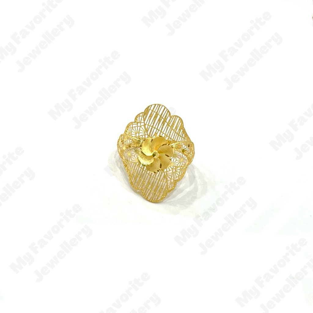 Cincin Krawang Ringan Variasi Bunga Dove Uk12  Emas Asli Kadar 700 #kadar700 #mewah