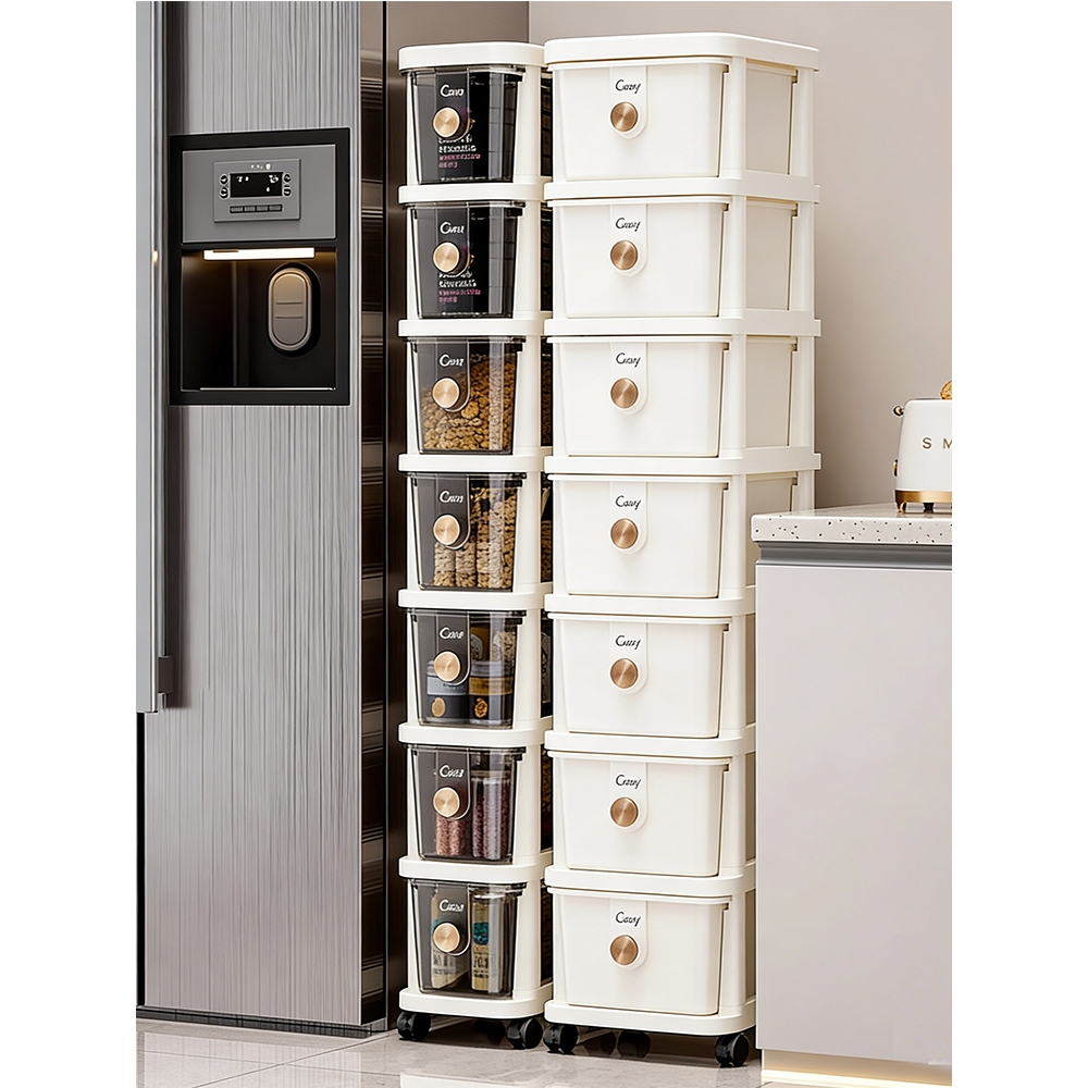 Lebar18/25cm Rak Susun Penyimpanan Plastik/Lemari Plastik Laci/Laci Plastik/Rak Dapur Plastik