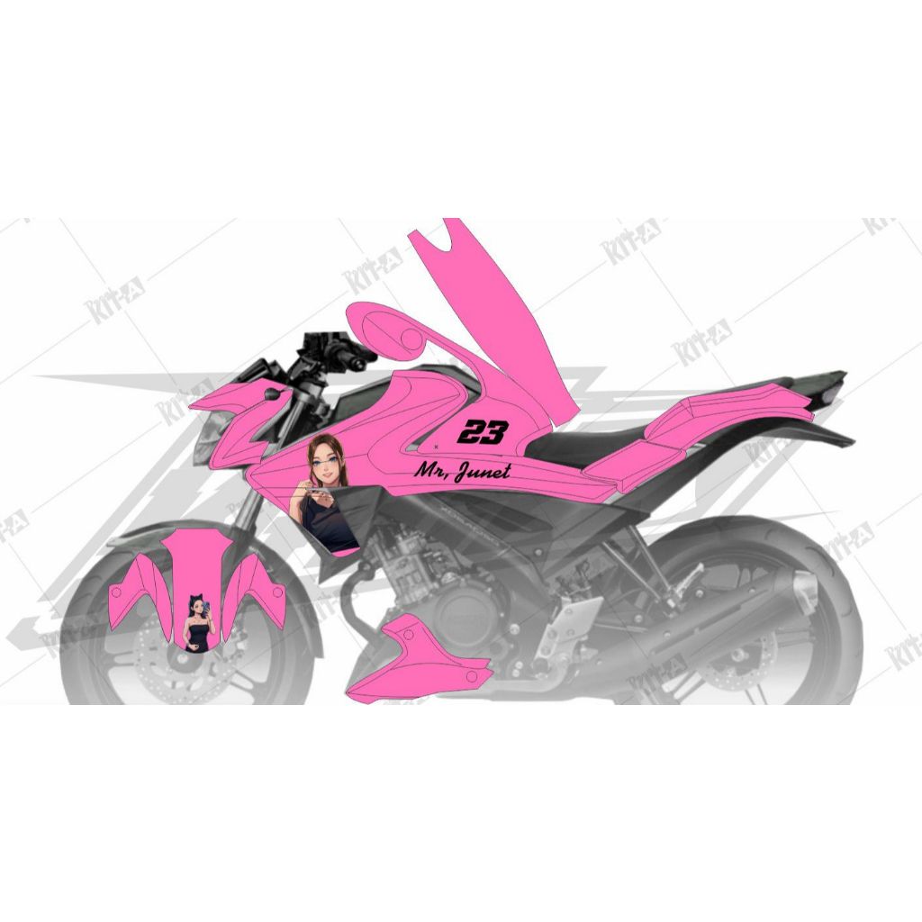 Decal vixion R Biru Merah Abu abu Kombinasi Decal new vixion Decal vixion new D-D4-054 D-D4-051 D-D4