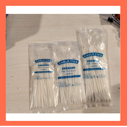 SHUKAKU Kabel ties putih (isi 100pcs)