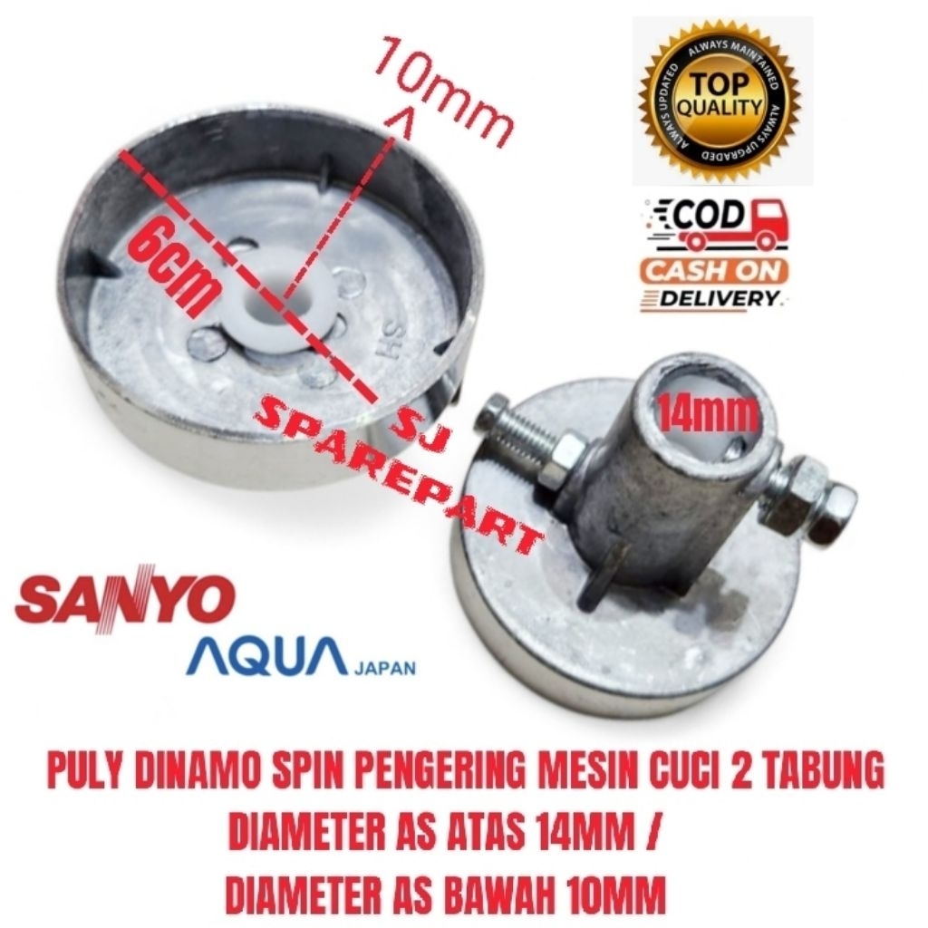 PULLY PULY DINAMO SPIN PENGERING MESIN CUCI SANYO AQUA 2 TABUNG