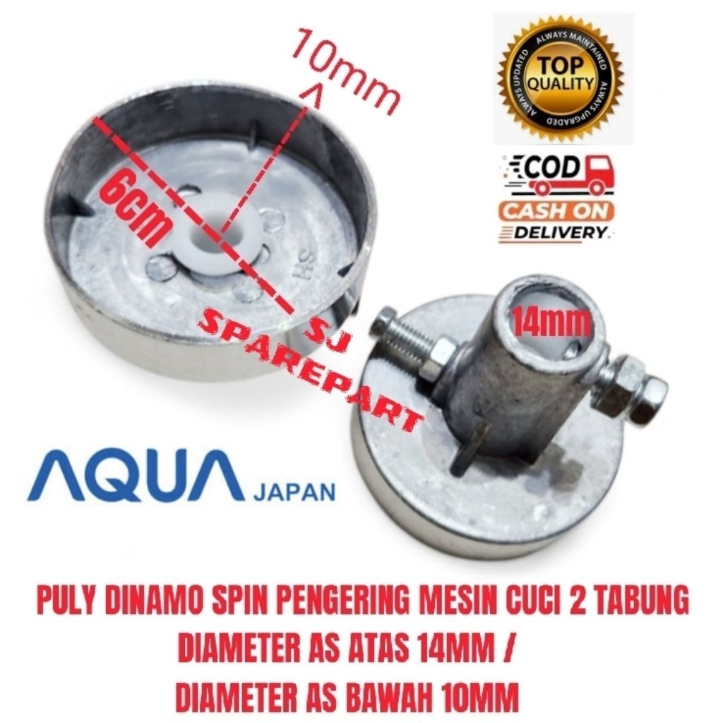 PULLY PULY DINAMO SPIN PENGERING MESIN CUCI AQUA 2 TABUNG