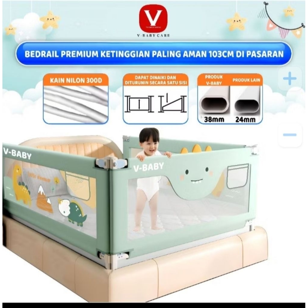 Bedrail/Pagar kasur/Pengaman kasur bayi/Bedguard