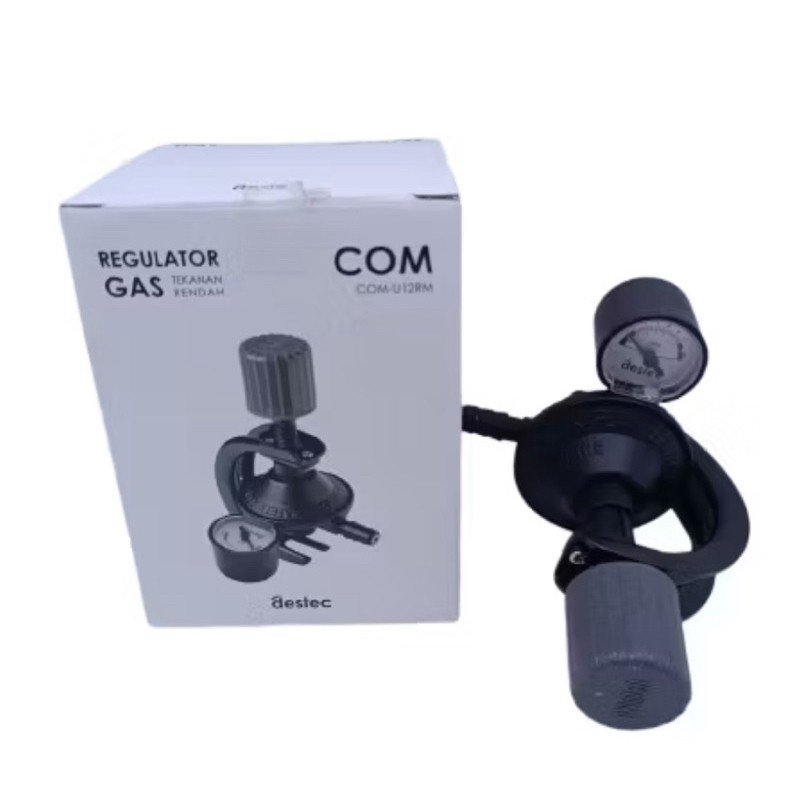 DESTEC COM U12RM Regulator Meter Gas Tabung Elpiji/LPG Model Catok Putar Aman Anti Bocor
