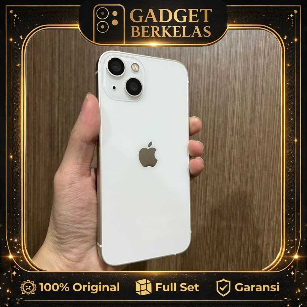 IPHONE 13 256GB STARLIGHT MULUS ORIGINAL APPLE 100% - "MINUS FACE ID" - FULLSET, ALL OPERATOR, ORIGI