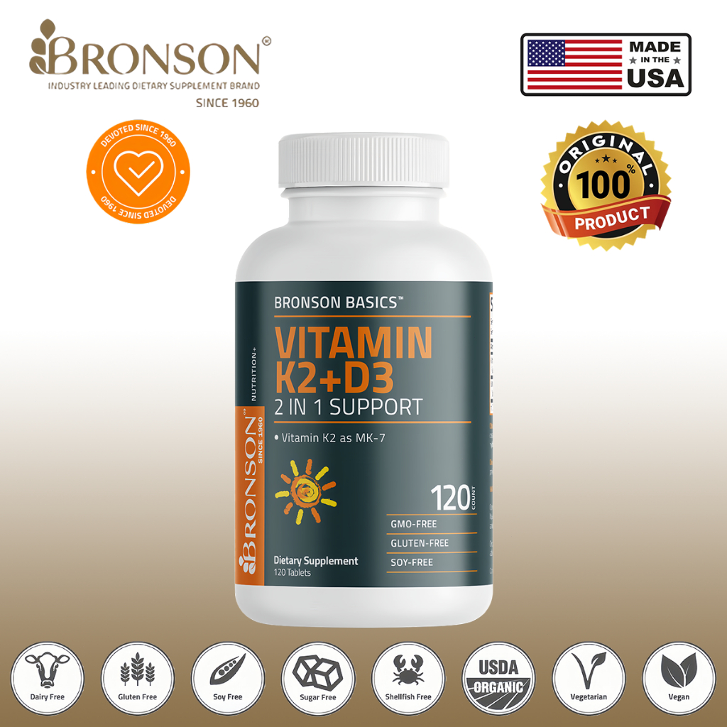 Bronson Basics Vitamin D3 K2 5000IU 90MCG Tablet