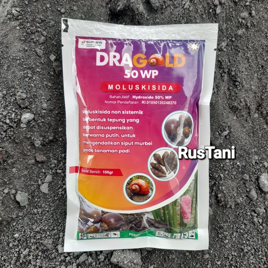 Moluskisida DRAGOLD 50WP 100Gr Bahan aktif : Hidroxide 50%
